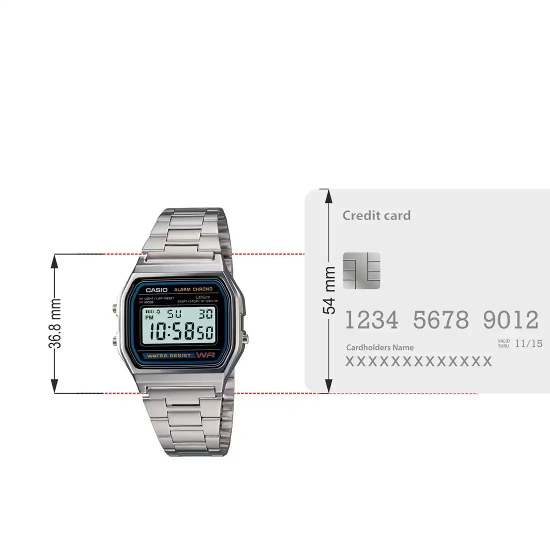 Casio A 158 WA 1DF Classic Digital Watch