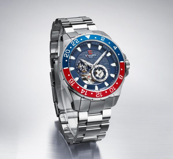 NAVIFORCE NFS1003 Mechanical Watch Blue Red 3
