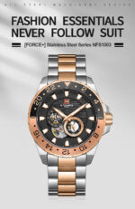 NAVIFORCE NFS1003 Mechanical Watch for Men Black Rose Gold 13