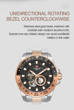 NAVIFORCE NFS1003 Mechanical Watch for Men Black Rose Gold 4