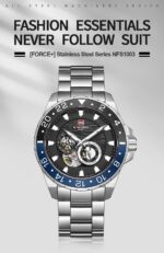 NAVIFORCE NFS1003 Men Mechanical Waterproof Watch Black Blue 5