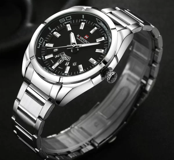 Naviforce NF9038 Men Wristwatch Silver Black 2