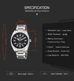 Naviforce NF9038 Men Wristwatch Silver Black 5