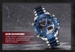 Naviforce Nf 9171 Luminous Hands Waterproof Wrist Watch Silver Blue 10