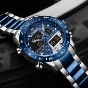Naviforce Nf 9171 Luminous Hands Waterproof Wrist Watch Silver Blue 3