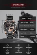 Naviforce Nf 9171 Men Digital Watch Black Gold 7