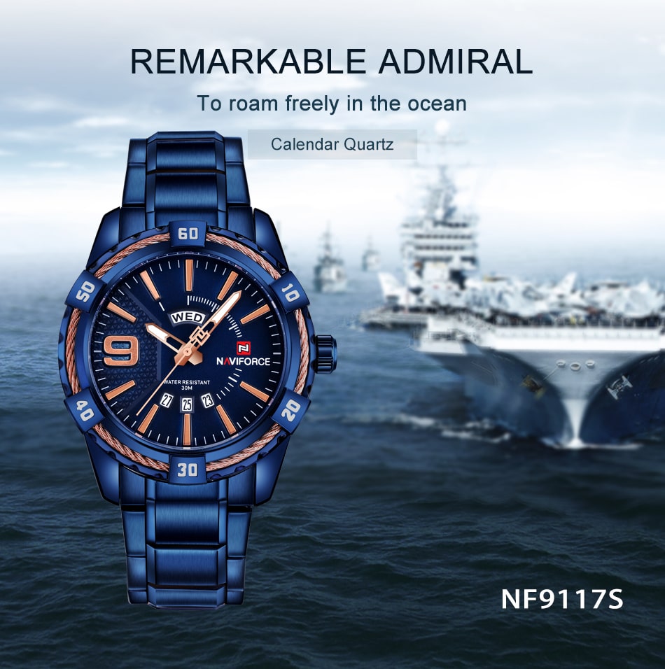 Naviforce NF9117S Waterproof Military Wristwatch