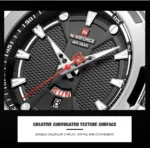 Naviforce NF9161 Men Casual Wristwatch Silver Black 12