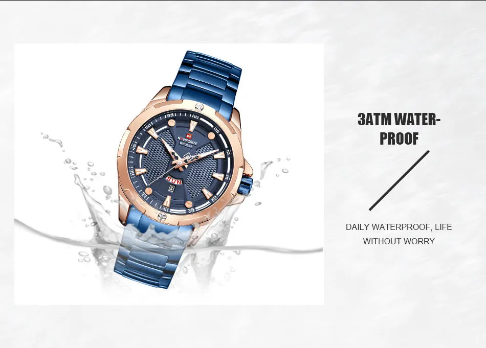 Naviforce NF9161 Wrist Watch Blue Rose Gold