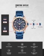 Naviforce NF9161 Wrist Watch Blue Rose Gold 5