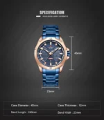 Naviforce NF9161 Wrist Watch Blue Rose Gold 6