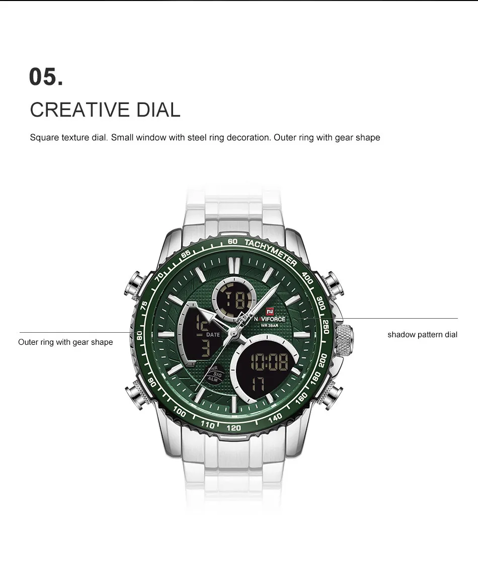 Naviforce-NF9182-Men-Wristwatch-Silver-Green-14
