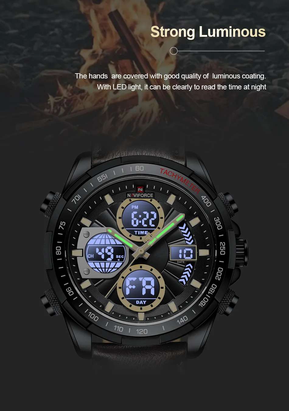 Naviforce-NF9197L-Analog-Quartz-Wrist-Watch-Brown-Black-Yellow-9