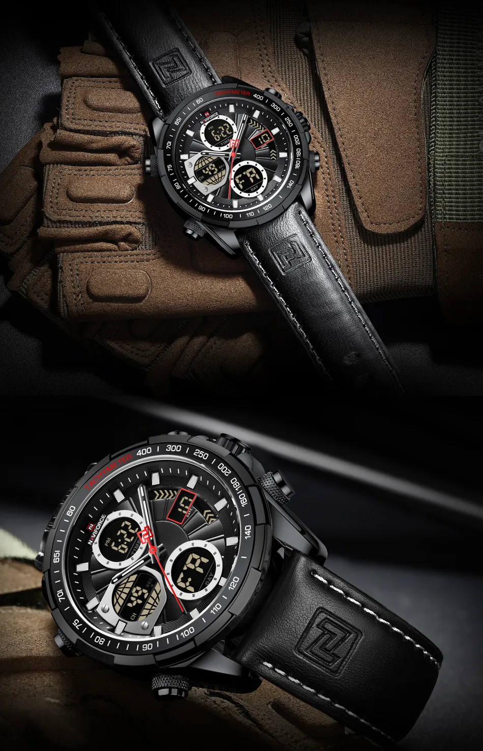 Naviforce-NF9197L-Wrist-Watch-Brown-Black-White-3