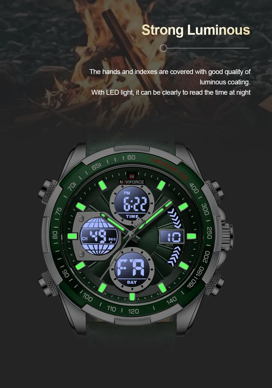 Naviforce NF9197L Wrist Watch Silver Green