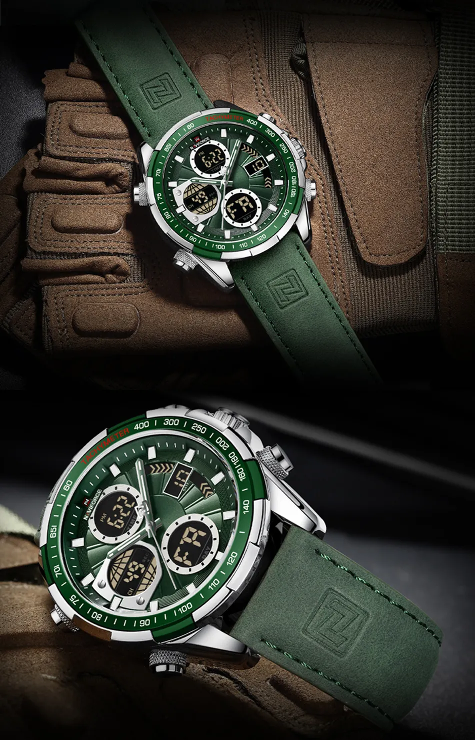Naviforce NF9197L Wrist Watch Silver Green